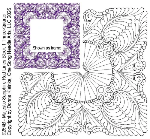 Majestic Sapphire Radiating Lines Block 1 - Three-Quarter  - 9264B