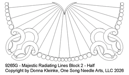Majestic Radiating Lines Block 2 - Half - 9265G
