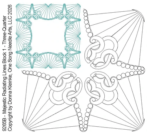Majestic Radiating Lines Block 1 -Three-Quarter  - 9265B