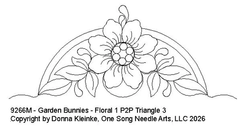 Garden  Bunnies - Florals 1 P2P Triangle 3 - #9266M