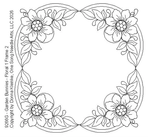 Garden  Bunnies - Florals 1 Frame 2 -#9266G