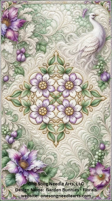 Garden  Bunnies - Florals 1 Block 1 - #9266A