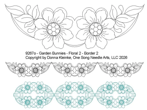 Garden  Bunnies - Florals 2 - Border 2 - #9267o
