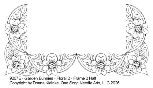 Garden  Bunnies - Florals 2 -  Frame 2 Half - #9267E