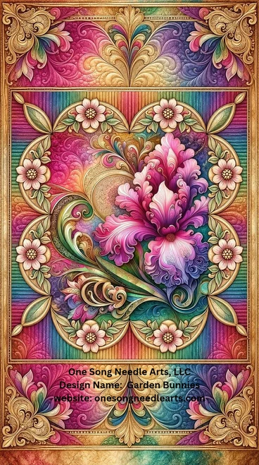 Garden Bunnies - Radiating Lines 3 - Frame 1 - #9268D