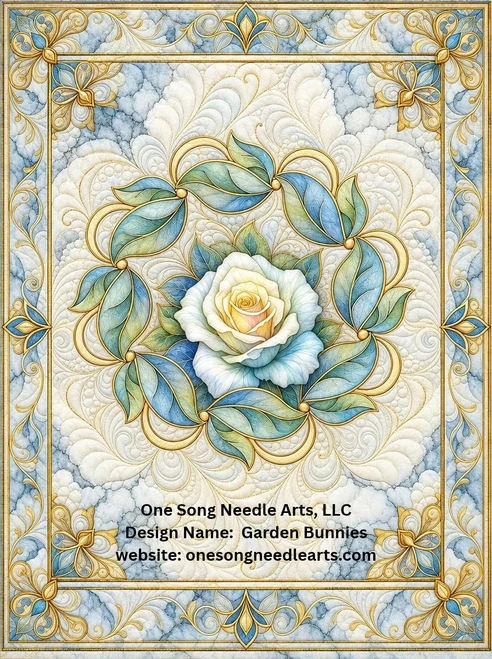 Garden  Bunnies - Leaves 4 - Circular 2  - #9269D