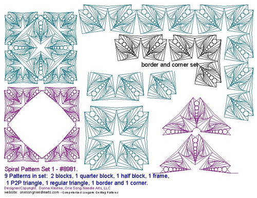 Spiral Pattern Set 1 - #8981/Set1 - One Song Needle Arts