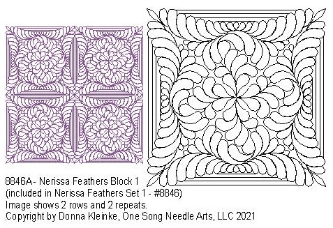 Nerissa Feathers Block 1 - #8846A (included in Nerissa Feathers Set 1 ...