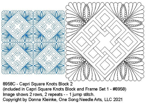 Capri Square Knots Block 2 - #8958C (included in Capri and Square Knots ...