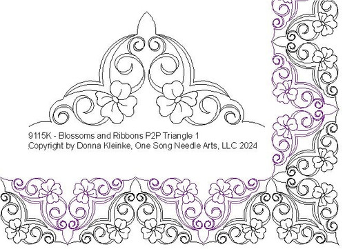 Blossoms and Ribbons P2P Triangle 1 (#9115K) (In Pkg #9-Feb-2024-A ...