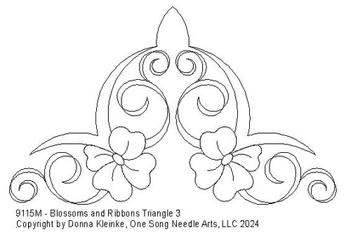 Blossoms and Ribbons Triangle 3 (#9115M) (In Pkg #9-Feb-2024-A) (Incl ...