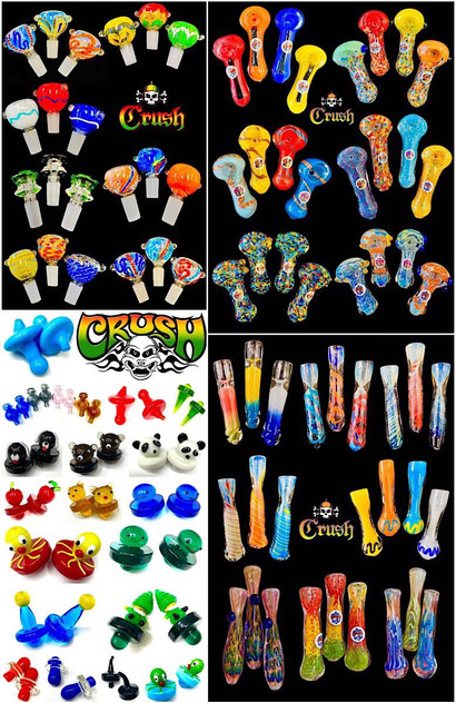 Crush Glass Hand Pipe - #1723