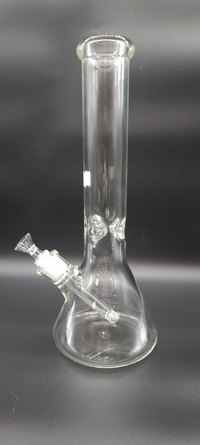 13.5" Glass Wataer Pipe Beaker Clear W/Ice Pinch 14mm - #2252 13.5" Glass Wataer Pipe Beaker Clear W/Ice Pinch 14mm - #2252