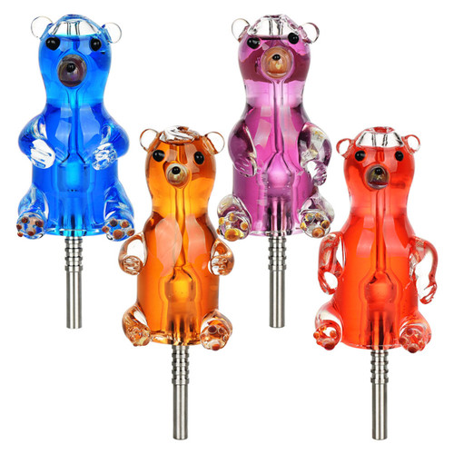 Gummy Bear Glycerin Dab Straw | 5.5" | 10mm F | Colors Vary - #2657