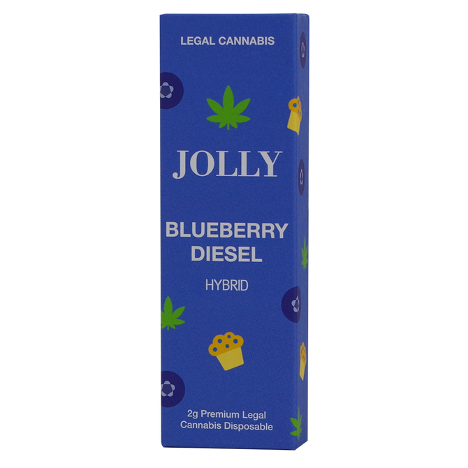 Jolly CBD Premium Cannabis 2g Disposable Vape - Blueberry Diesel Hybrid