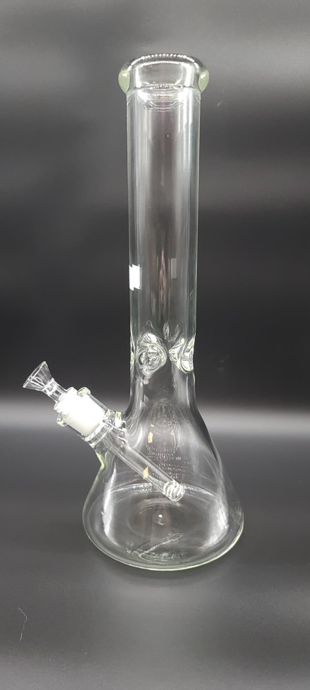 13.5" Glass Wataer Pipe Beaker Clear W/Ice Pinch 14mm - #2252 13.5" Glass Wataer Pipe Beaker Clear W/Ice Pinch 14mm - #2252