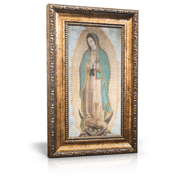 Our Lady of Guadalupe - Framed Canvas 6" X 11" (Including frame: 9.5 x 14.5)