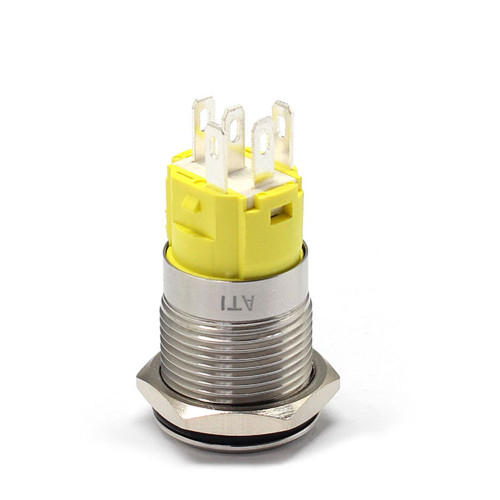 Alpinetech 16mm 5/8" LED Pushbutton Switch with Symbol (Headlight)