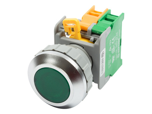 Auspicious  LXB-30 30mm 1NO Momentary Push Button Switch AC DC LED Illuminated - Flush Top