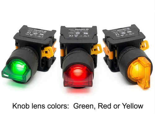 Auspicious SL223 22mm Illuminated Selector Switch Maintained 3 Positions_2NO