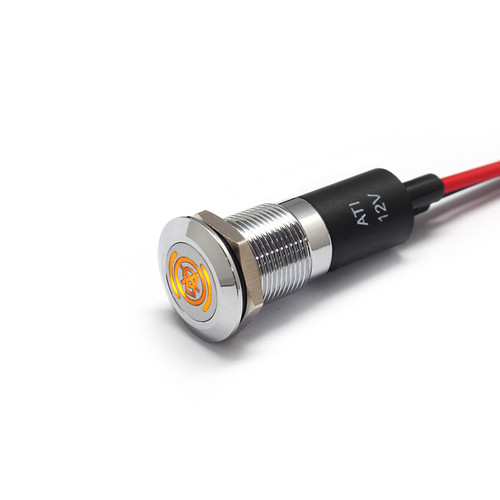 PL12MS 12mm 1/2" 12V LED Metal Indicator Dash Instrument