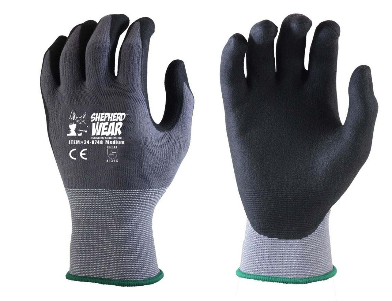 MICRO FOAM NITRILE COATED GLOVES -12 PAIRS