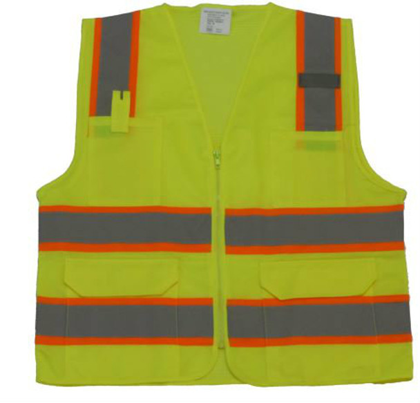 ANSI CLASS 2 SAFETY VEST, 2 TONE, 6 PKTS
