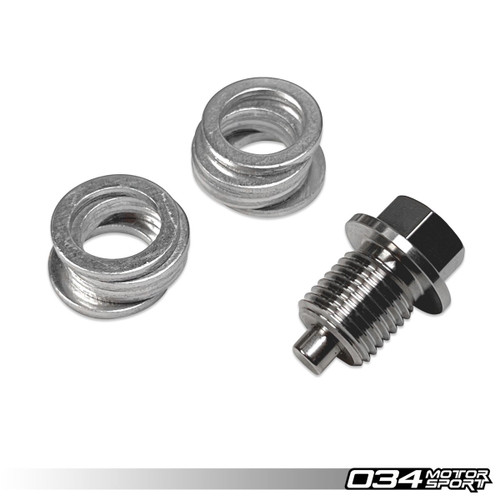 034 MOTORSPORT BILLET MAGNETIC OIL DRAIN PLUG KIT, AUDI & VW WITH METAL OIL PAN