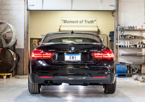 AWE Tuning BMW F3X N20/N26 328i/428i Touring Edition Exhaust, Single Side -- Diamond Black Tips (80mm)