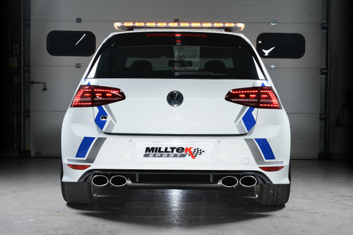 Milltek Non-Resonated Turbo-Back Exhaust Including High-Flow Sports Cat With Polished Oval Tips - VW Golf R MK7