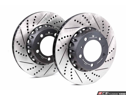 Front Drilled & Slotted 2-Piece Semi-Floating Brake Rotors - Pair (330x28)