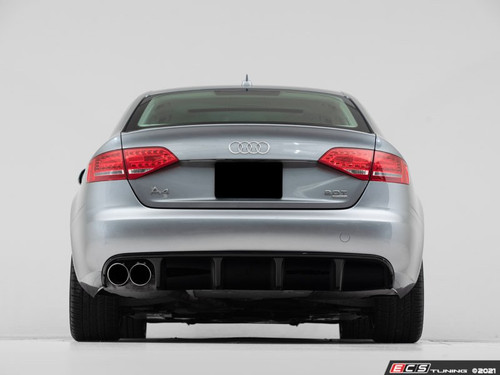 Audi B8 A4 Pre Facelift Non S-Line Rear Diffuser - Single Outlet - Gloss Black