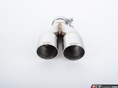 Turner Motorsport Double Wall Slash Cut Exhaust Tip - 2.5 Inlet - 3.0 OD - Stepped Left - Mirror