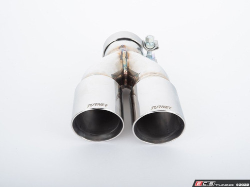 Turner Motorsport Double Wall Slash Cut Exhaust Tip - 2.75 Inlet - 3.0 OD - Stepped Left - Mirror