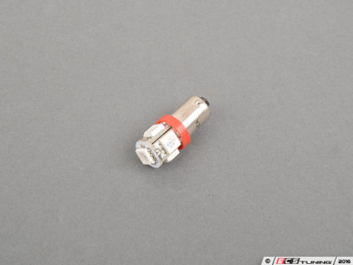 BA9S 9mm Bayonet Bulb 5 LED Chip Twist-In Red LED Bulb - Priced Each