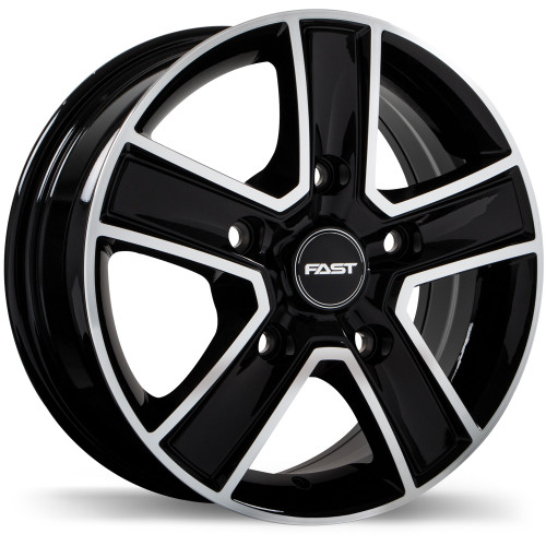 Transport 16x6.5 5x130mm +60 78.1mm | Gloss Black with Machined Face Finish