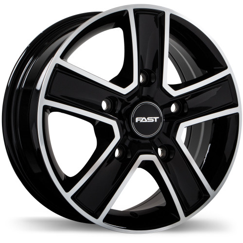 Transport 16x6.5 5x130mm +60 84.1mm | Gloss Black with Machined Face Finish