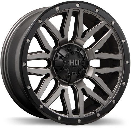 Menace 18x9.0 5x127 / 139.7mm +15 87.1mm | Satin Gunmetal w/Black Trim Finish