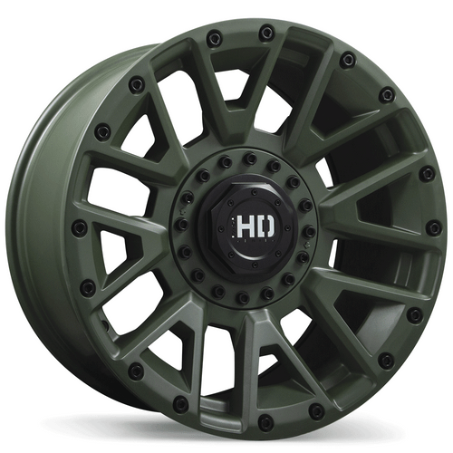 Knuckles 17x9.0 5x127 / 139.7mm +0 78.0mm | Satin Green Finish