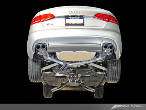 AWE Tuning Audi S4 3.0T Touring Edition Exhaust - Polished Silver Tips (90mm)