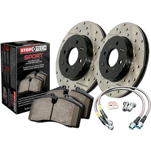 StopTech Sport Axle Pack Drilled and Slotted; Rear Brake Kit | 978.33018R