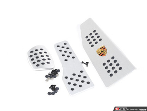 Rennline 3-Piece Rubber Grip Pedal Set - Silver/Cast Crest Rennline 3-Piece Rubber Grip Pedal Set - Silver/Cast Crest