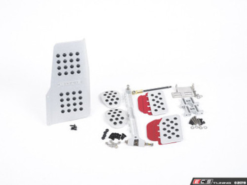 4 Piece Pedal Set - Rubber Grip - Black Pedals / Red Extensions | ES2839236