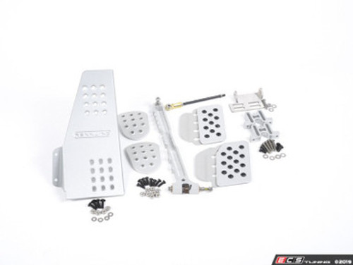 4 Piece Pedal Set - Perforated - Silver Pedals / Silver Extensions