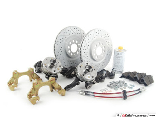 337/20th/GLI Front Big Brake Conversion Kit - Cross drilled & slotted rotors (312x25)