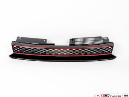 Badgeless Grille - Black With Red Strips