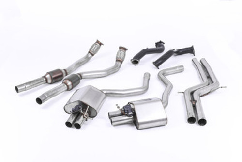 Milltek Non Resonated Full Exhaust System with 100 Cell Cats - Uses OE Tips - RS6 / RS7
