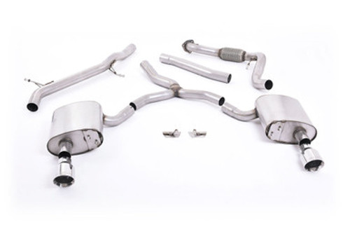 Milltek Non Resonated Cat Back - Dual GT-100 Polished Tips - A4 B9 Quatttro 2.0T Milltek Non Resonated Cat Back - Dual GT-100 Polished Tips - A4 B9 Quatttro 2.0T