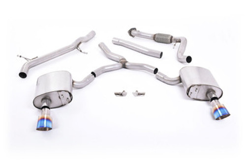 Milltek Non Resonated Cat Back - Dual GT-100 Burnt Titanium Tips - A4 B9 Quatttro 2.0T Milltek Non Resonated Cat Back - Dual GT-100 Burnt Titanium Tips - A4 B9 Quatttro 2.0T