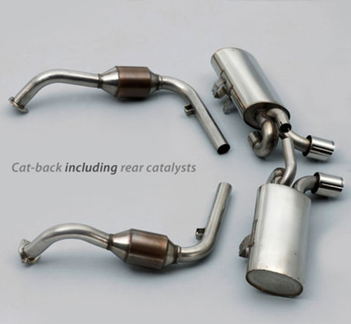 Milltek 2.13" Cat Back Exhaust - Inc. Rear Catalysts - Twin 90mm Polished Tips - Cayman S / Boxster S